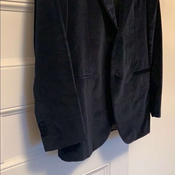 Caruso Navy Blue Velvet Blazer - Picture 3 of 6